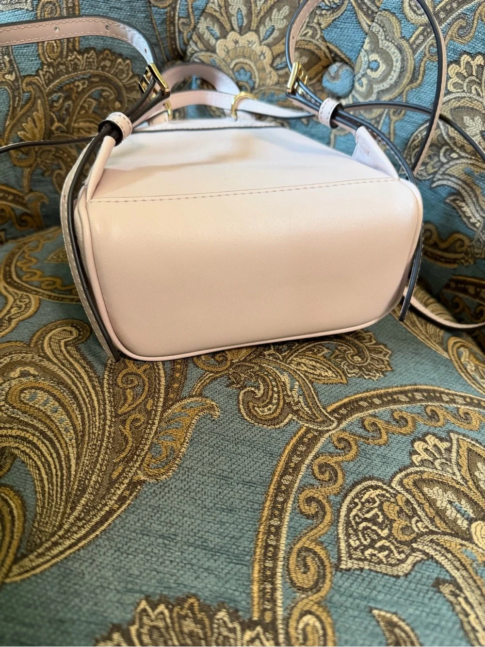 MICHAEL KORS Pale Pink Powdered Blush Pebbled Leather Mini Backpack New